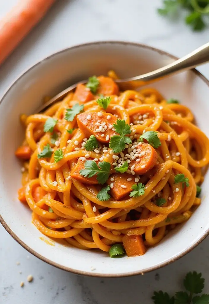 25 Creamy Dairy Free Pasta Recipes That Hit the Spot - 14. Carrot Ginger Pasta