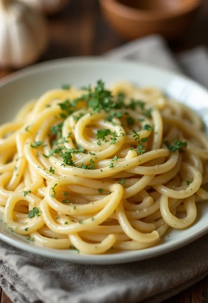 25 Creamy Dairy Free Pasta Recipes That Hit the Spot - 15. Creamy Garlic Herb Pasta