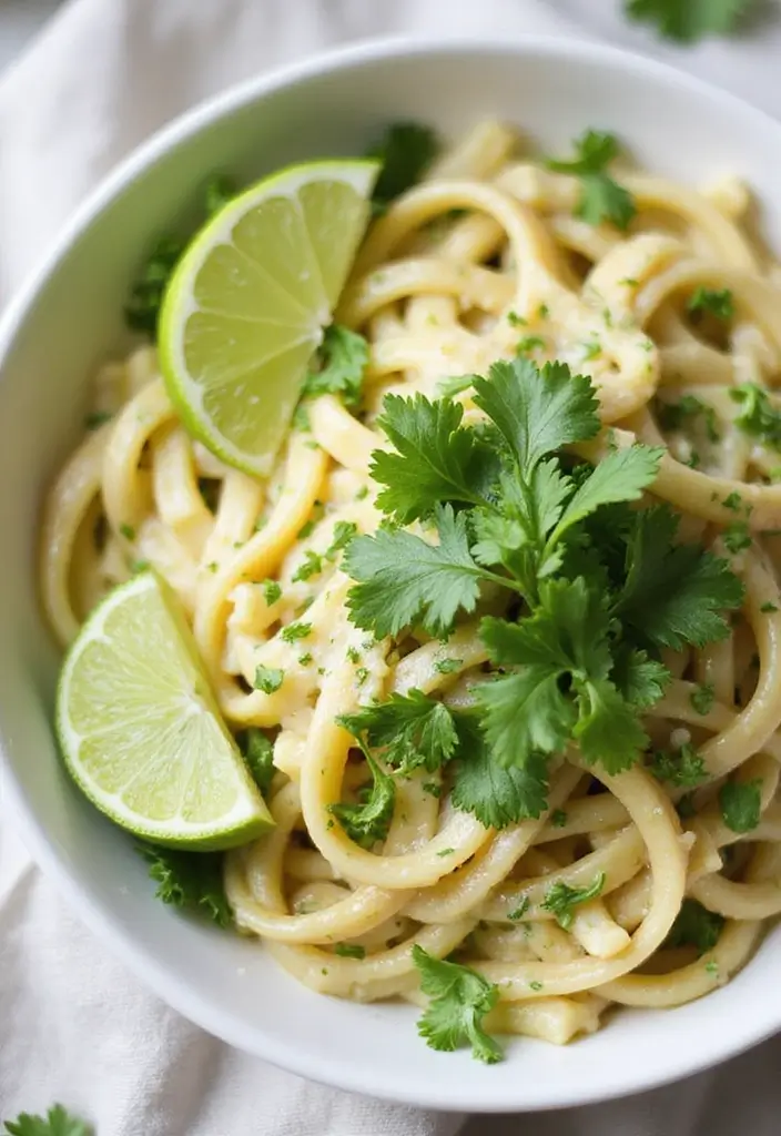 25 Creamy Dairy Free Pasta Recipes That Hit the Spot - 17. Creamy Cilantro Lime Pasta