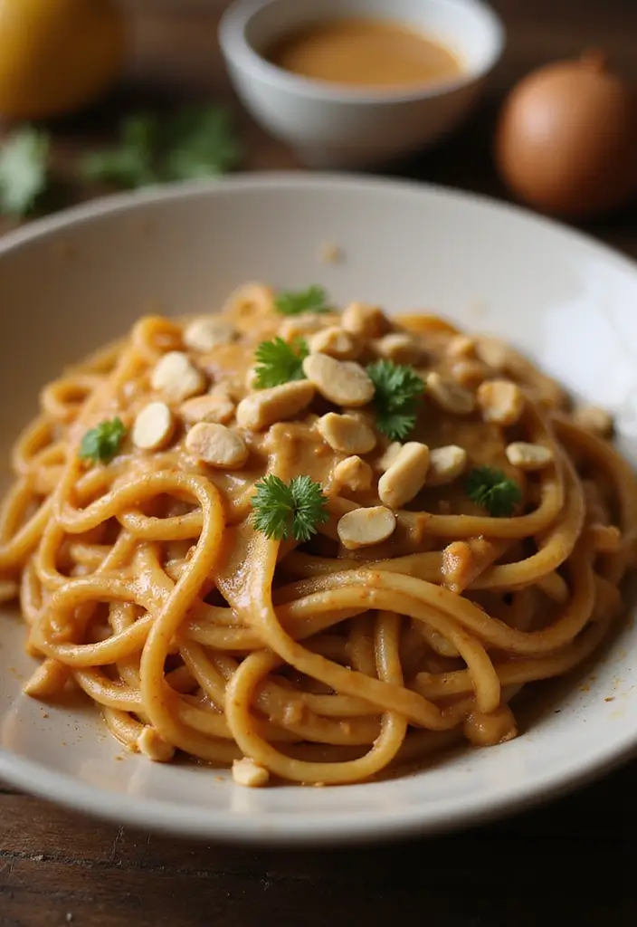 25 Creamy Dairy Free Pasta Recipes That Hit the Spot - 18. Creamy Peanut Sauce Pasta