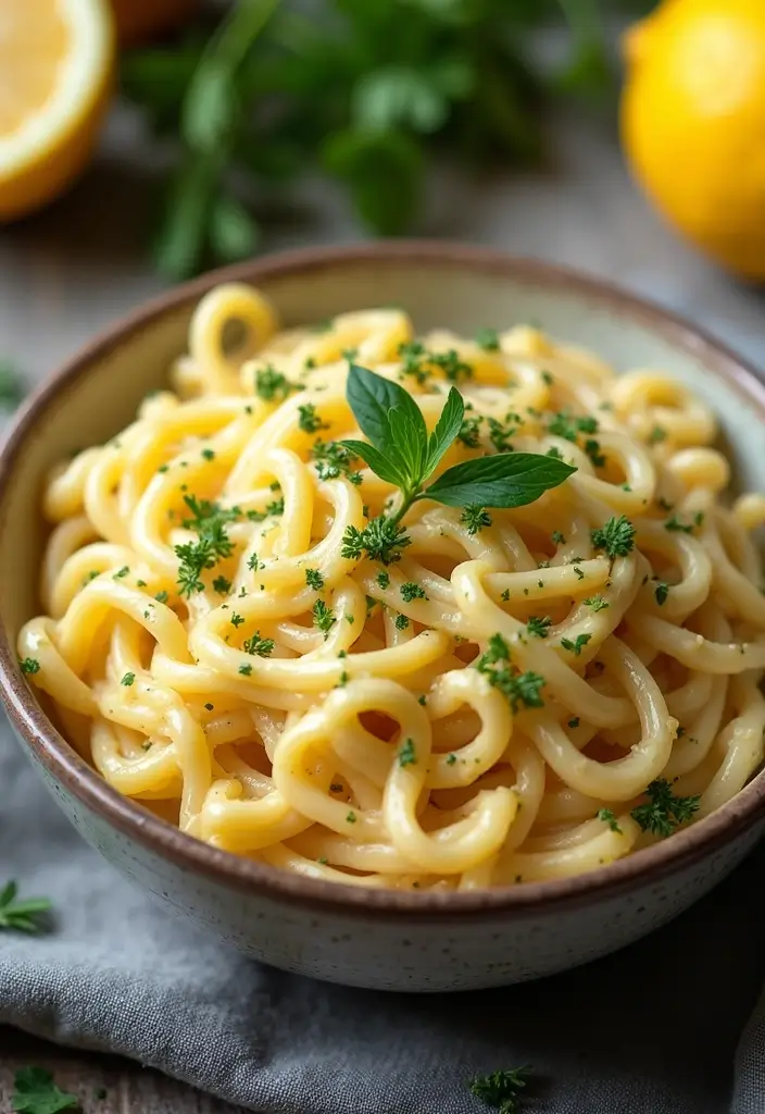 25 Creamy Dairy Free Pasta Recipes That Hit the Spot - 19. Tahini Lemon Pasta