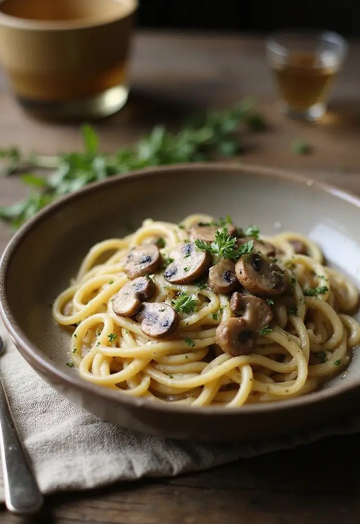 25 Creamy Dairy Free Pasta Recipes That Hit the Spot - 25. Creamy Herb Mushroom Pasta