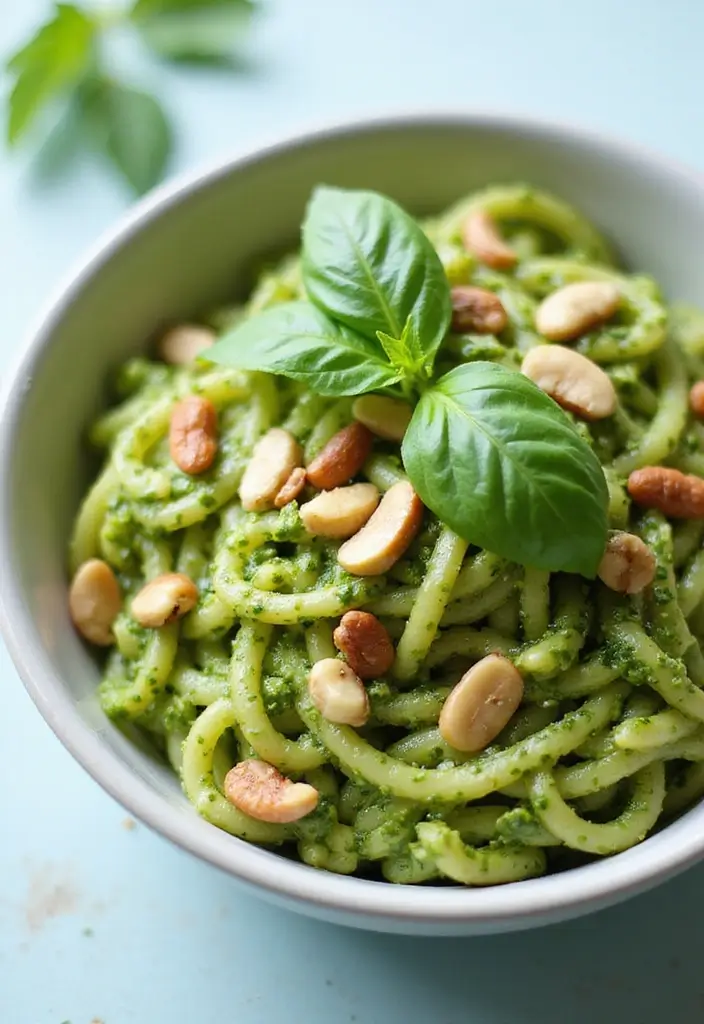 25 Creamy Dairy Free Pasta Recipes That Hit the Spot - 7. Vegan Pesto Pasta