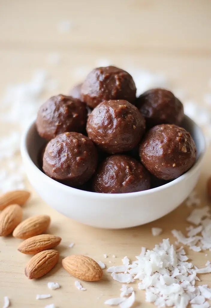 25 Creamy & Delicious Dairy Free Dessert Recipes You’ll Crave - 15. Almond Joy Energy Bites
