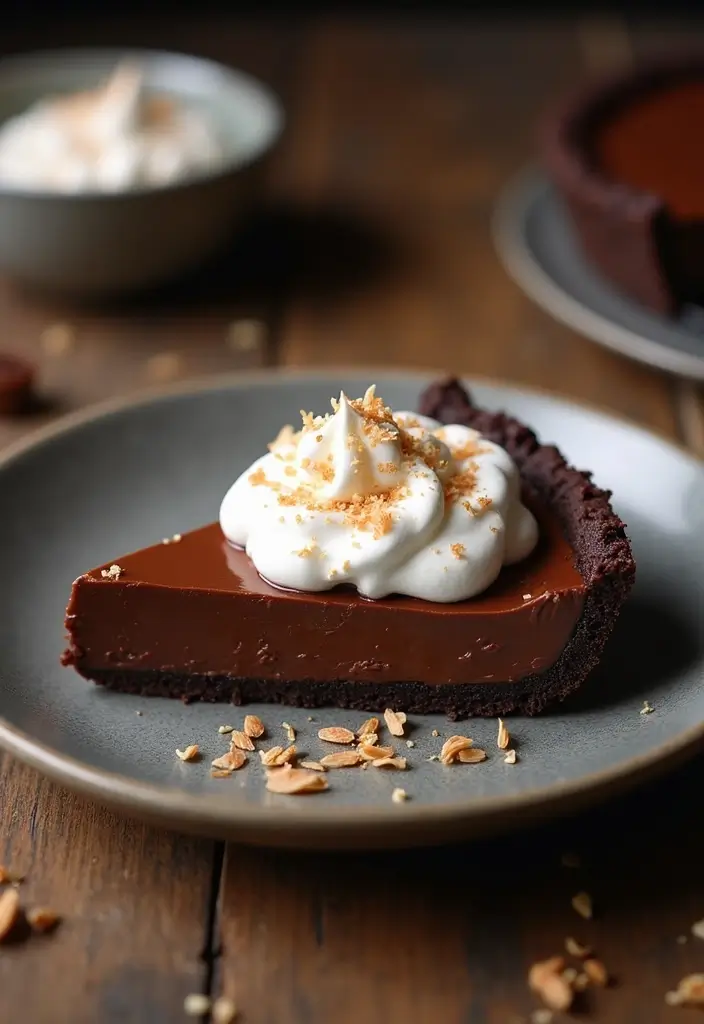 25 Creamy & Delicious Dairy Free Dessert Recipes You’ll Crave - 19. Vegan Chocolate Pudding Pie