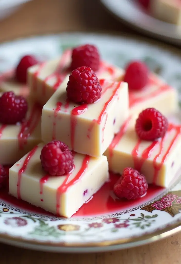 25 Dairy Free Fudge Recipes That Melt in Your Mouth - 16. White Chocolate Raspberry Fudge