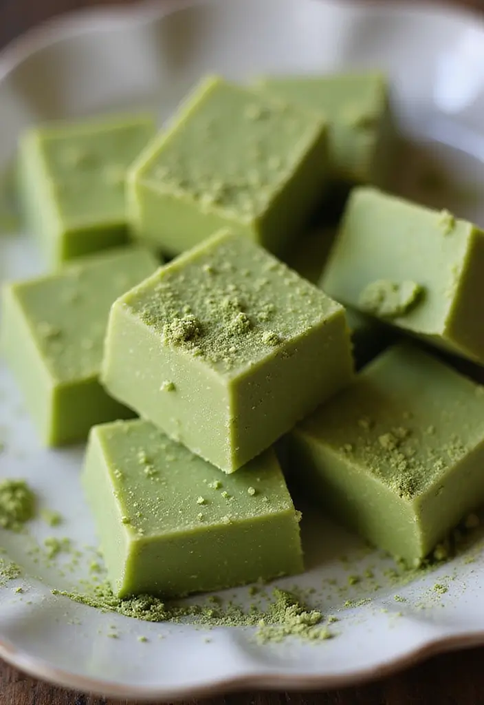 25 Dairy Free Fudge Recipes That Melt in Your Mouth - 3. Matcha Green Tea Fudge