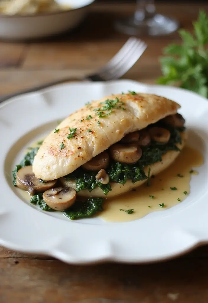 25 Easy Gluten and Dairy Free Recipes for Busy Weeknights - 22. Spinach and Mushroom Stuffed Chicken
