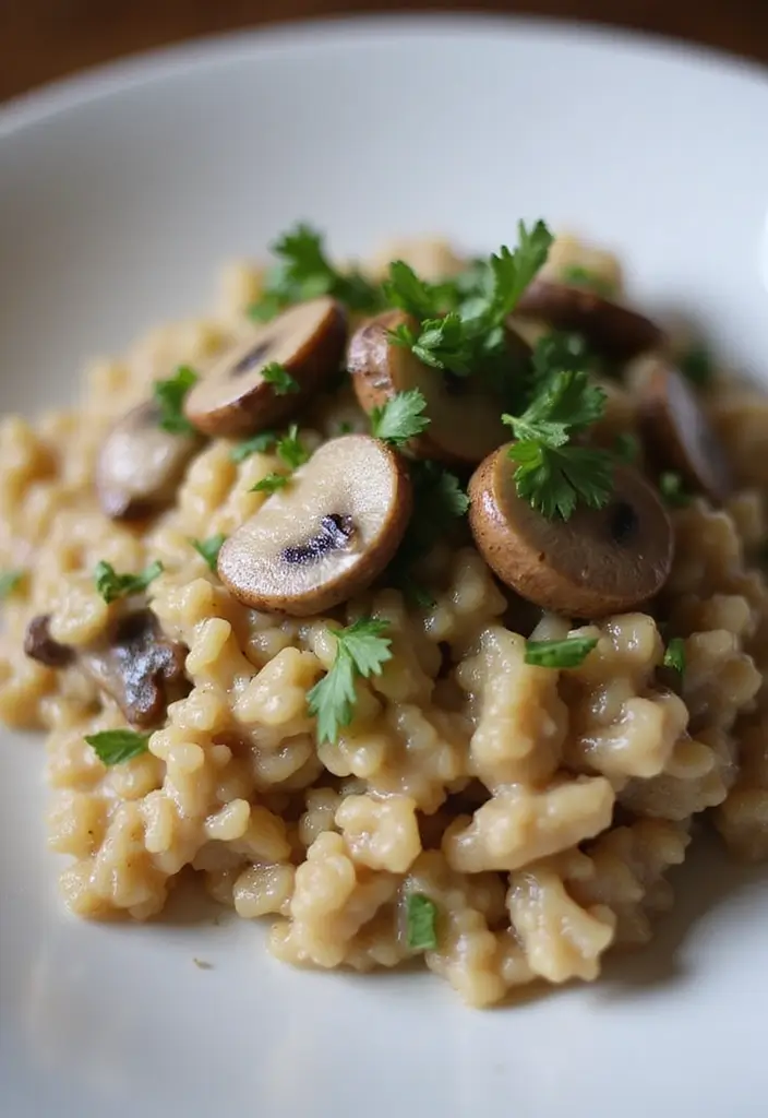 25 Family-Favorite Dairy and Egg Free Recipes Everyone Can Enjoy - 1. Creamy Vegan Mushroom Risotto