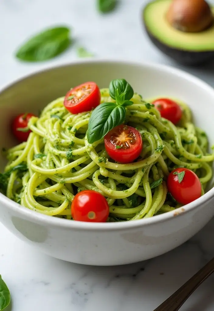 25 Family-Favorite Dairy and Egg Free Recipes Everyone Can Enjoy - 5. Zucchini Noodles with Avocado Pesto