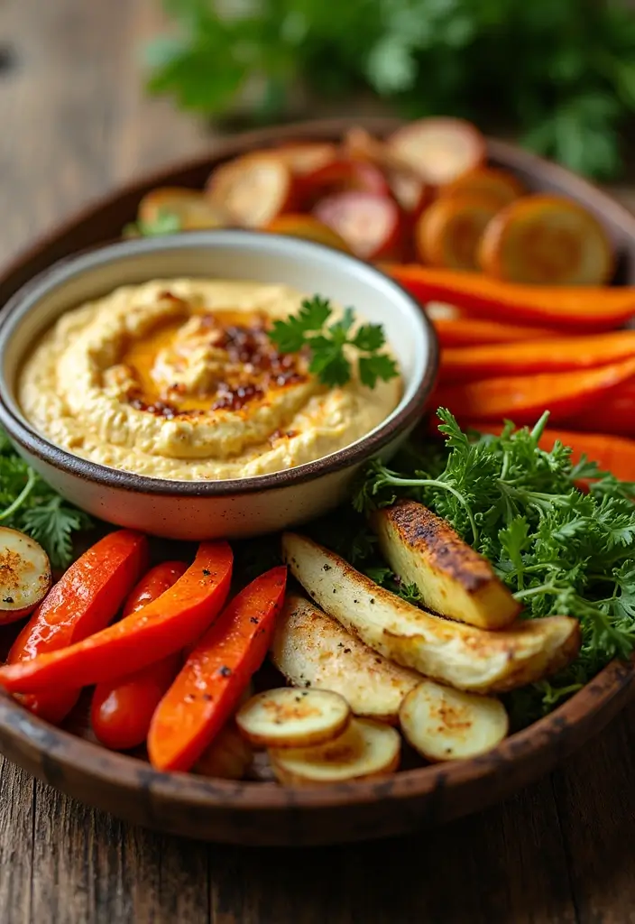 25 Gluten Free Dairy Free Brunch Recipes That Impress Guests - 11. Roasted Vegetable and Hummus Platter