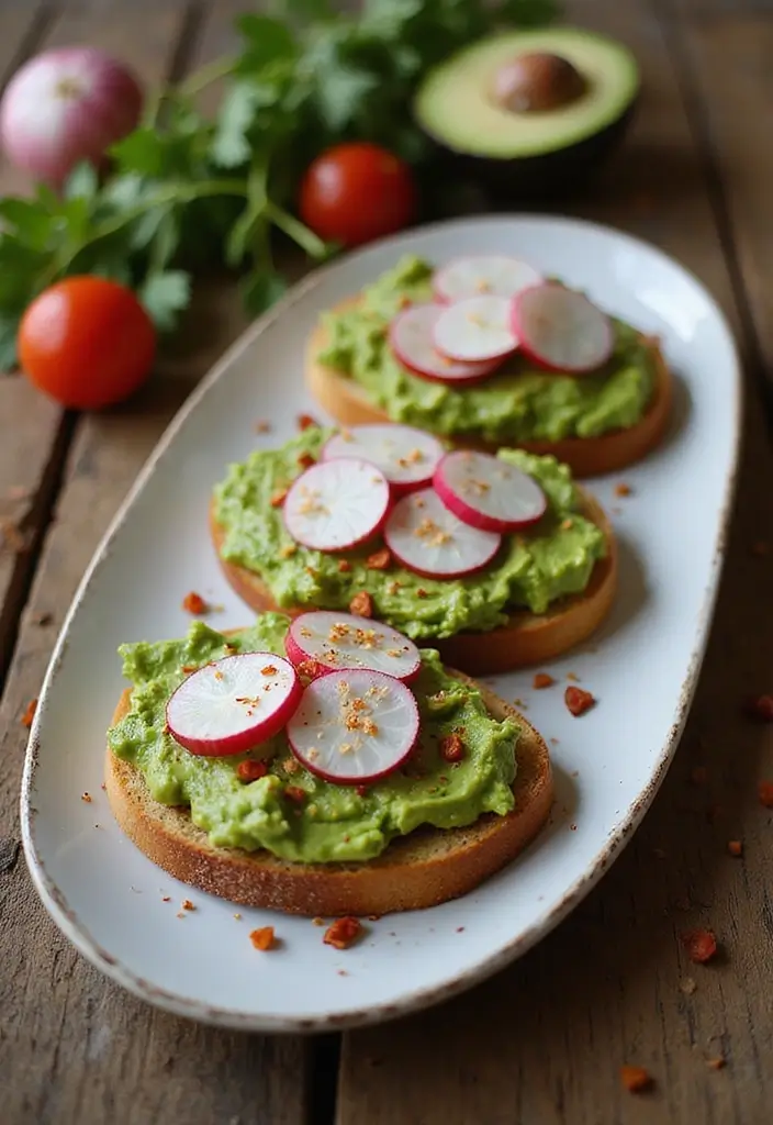 25 Gluten Free Dairy Free Brunch Recipes That Impress Guests - 19. Spicy Avocado Toast with Radishes