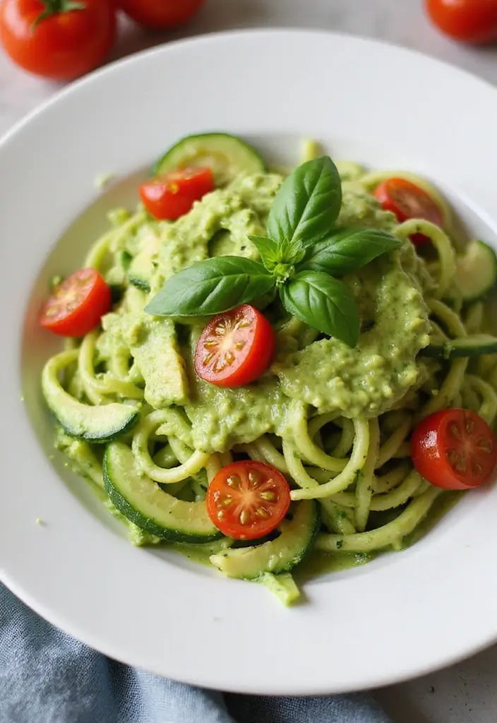 25 Low Carb Dairy Free Recipes That’ll Keep You Satisfied - 1. Zucchini Noodles with Avocado Pesto