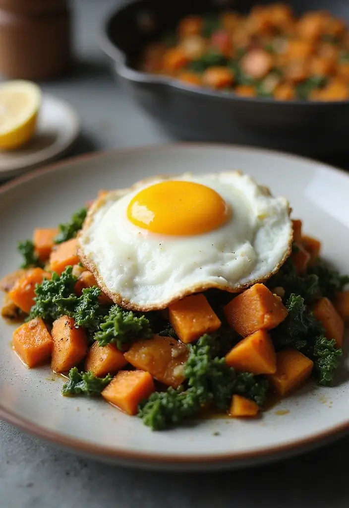 25 Nourishing Grain Free Dairy Free Recipes for Gut Health - 18. Sweet Potato and Kale Hash