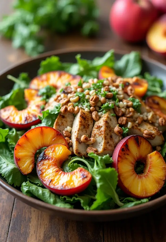 25 Nourishing Grain Free Dairy Free Recipes for Gut Health - 25. Grilled Peach and Chicken Salad