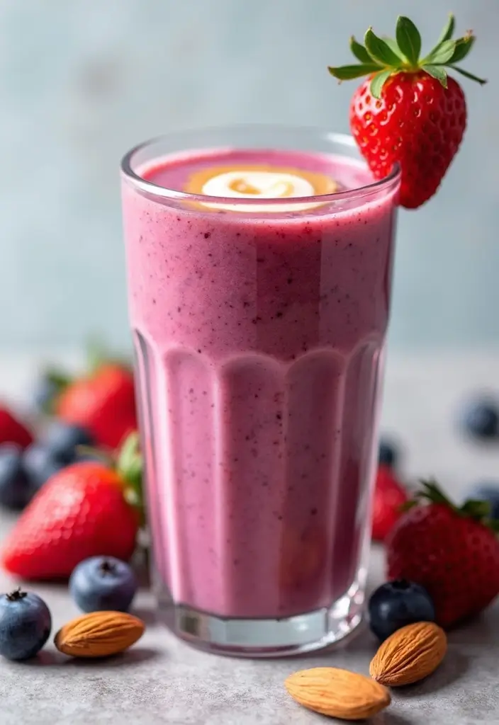 25 Refreshing Dairy Free Smoothie Recipes for Glowing Skin - 15. Almond Butter Berry Smoothie
