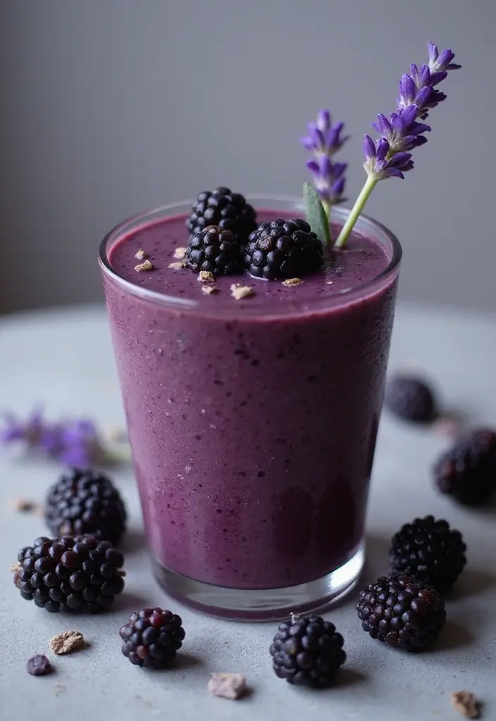 25 Refreshing Dairy Free Smoothie Recipes for Glowing Skin - 19. Blackberry Lavender Smoothie