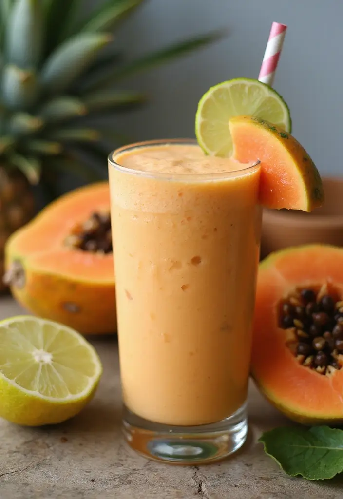 25 Refreshing Dairy Free Smoothie Recipes for Glowing Skin - 20. Papaya Smoothie