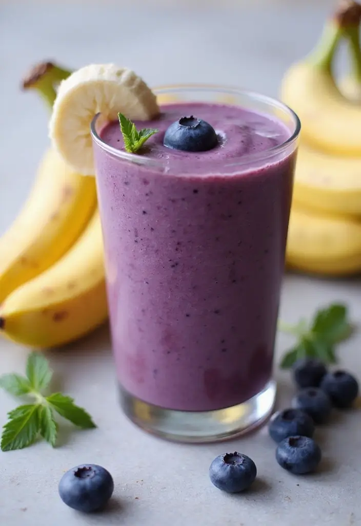 25 Refreshing Dairy Free Smoothie Recipes for Glowing Skin - 22. Blueberry Banana Smoothie