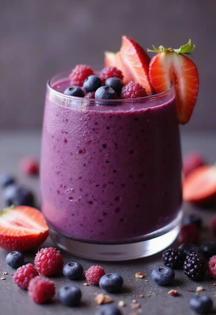 25 Refreshing Dairy Free Smoothie Recipes for Glowing Skin - 24. Açaí Berry Smoothie