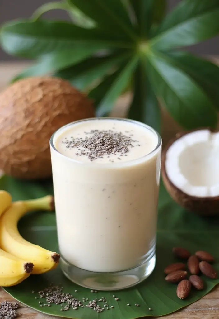 25 Refreshing Dairy Free Smoothie Recipes for Glowing Skin - 7. Creamy Coconut & Banana Smoothie