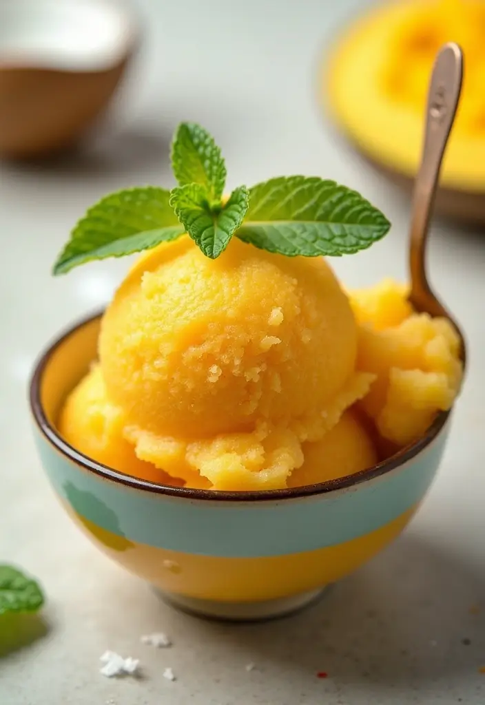 25 Simple Recipes That Are 100% Dairy Free and Delicious - 11. Mango Coconut Sorbet
