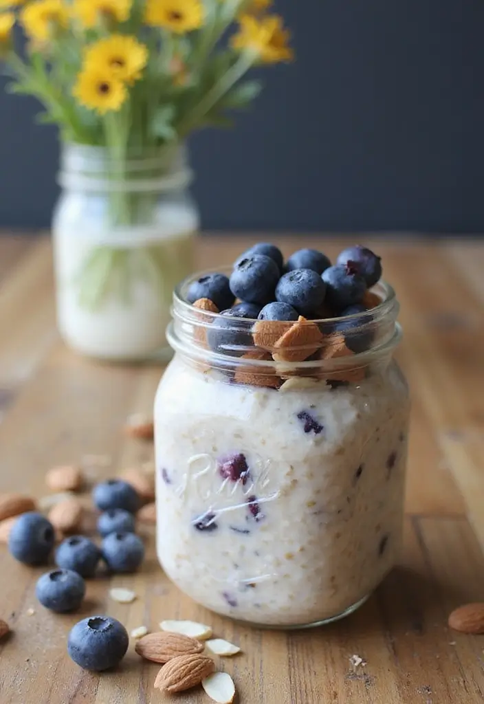 25 Simple Recipes That Are 100% Dairy Free and Delicious - 18. Blueberry Almond Overnight Oats