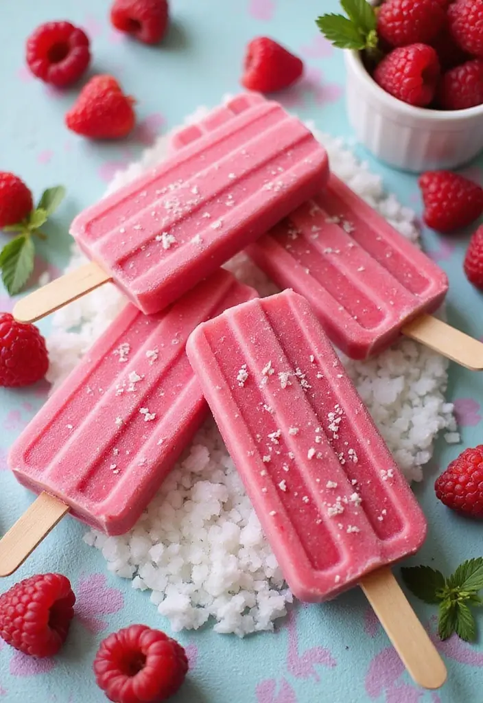 25 Simple Recipes That Are 100% Dairy Free and Delicious - 22. Raspberry Coconut Popsicles