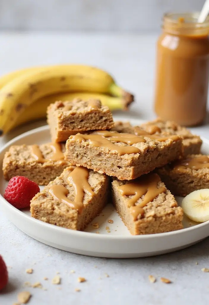 25 Simple Recipes That Are 100% Dairy Free and Delicious - 23. Peanut Butter Banana Oatmeal Bars
