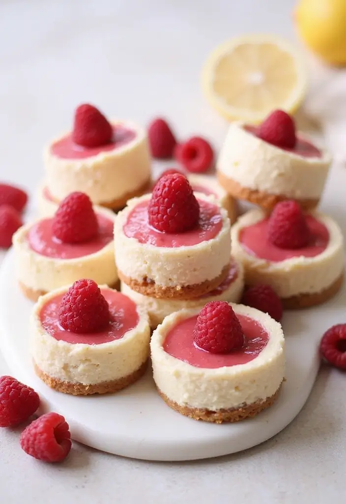 25 Vegan Dairy Free Gluten Free Recipes That Taste Incredible - 22. Raspberry Lemon Cheesecake Bites