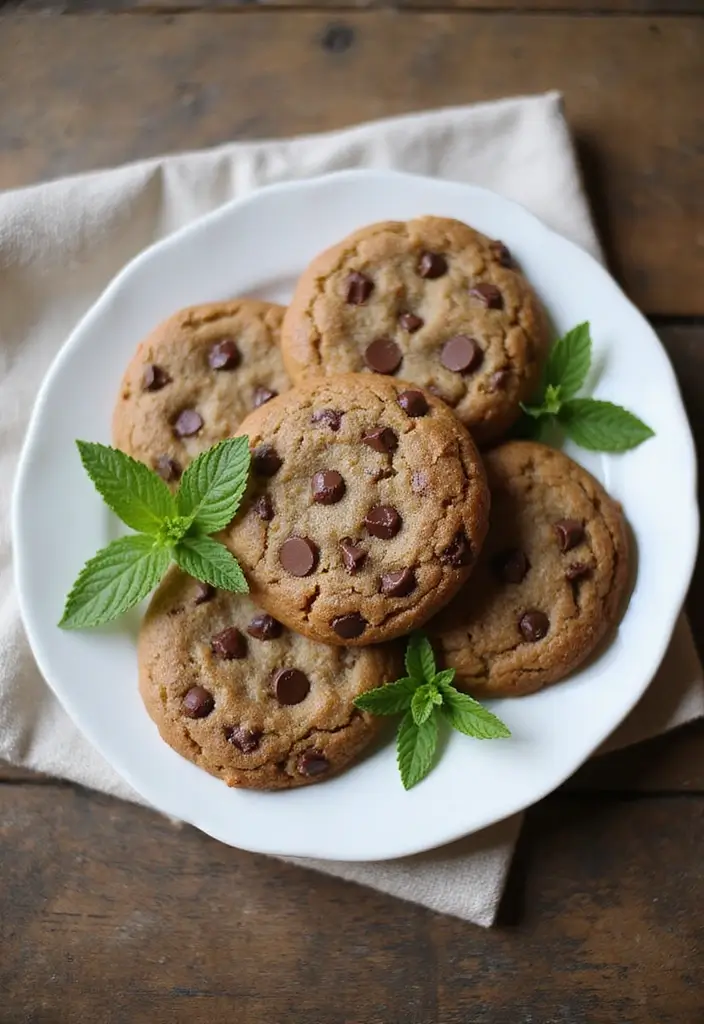 25 Vegan Dairy Free Gluten Free Recipes That Taste Incredible - 23. Vegan Mint Chocolate Chip Cookies