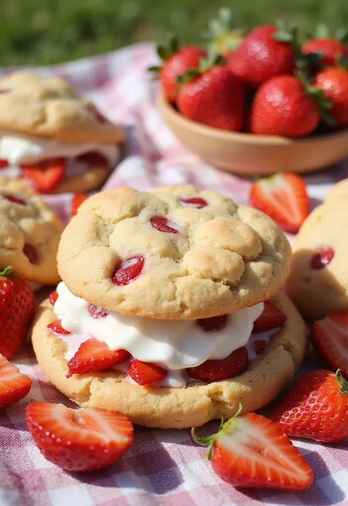 27 Chewy & Gooey Gluten Free Dairy Free Cookie Recipes - 27. Strawberry Shortcake Cookies