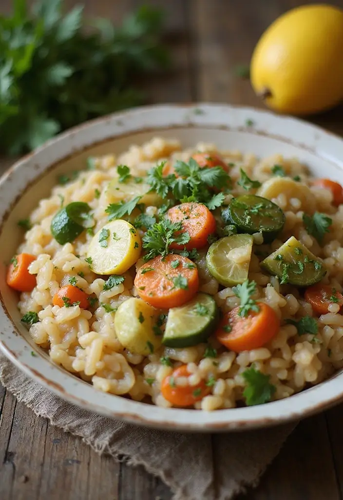 27 Cozy Dairy Free Crockpot Recipes for Effortless Dinners - 10. Savory Vegetable Risotto