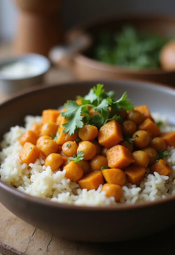 27 Cozy Dairy Free Crockpot Recipes for Effortless Dinners - 22. Curried Sweet Potato and Chickpeas