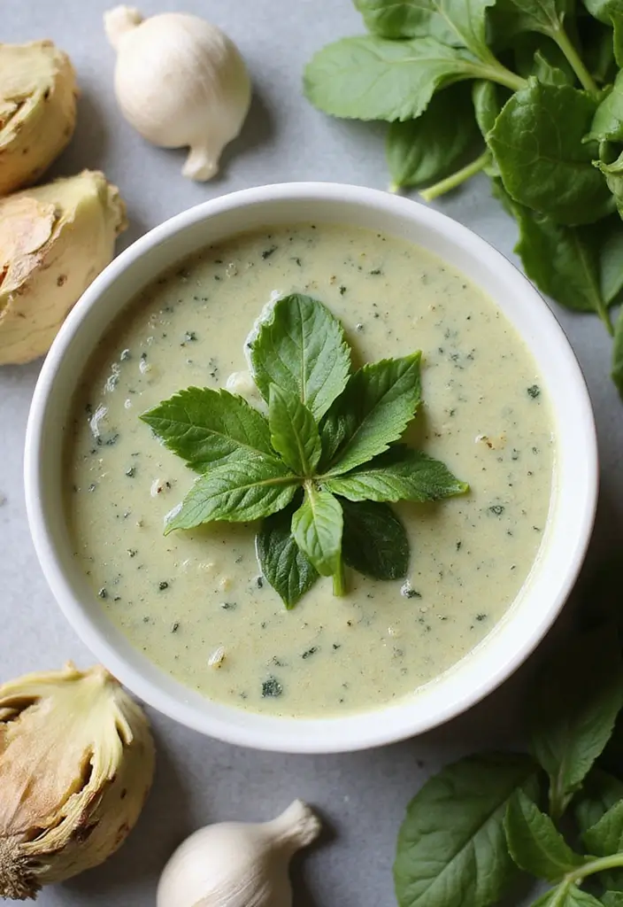 27 Cozy Dairy Free Soup Recipes for Chilly Days - 10. Creamy Spinach and Artichoke Soup