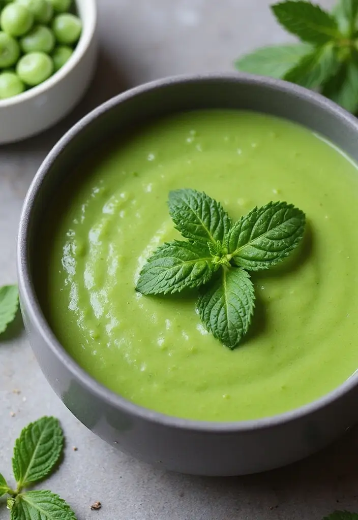 27 Cozy Dairy Free Soup Recipes for Chilly Days - 11. Pea and Mint Soup