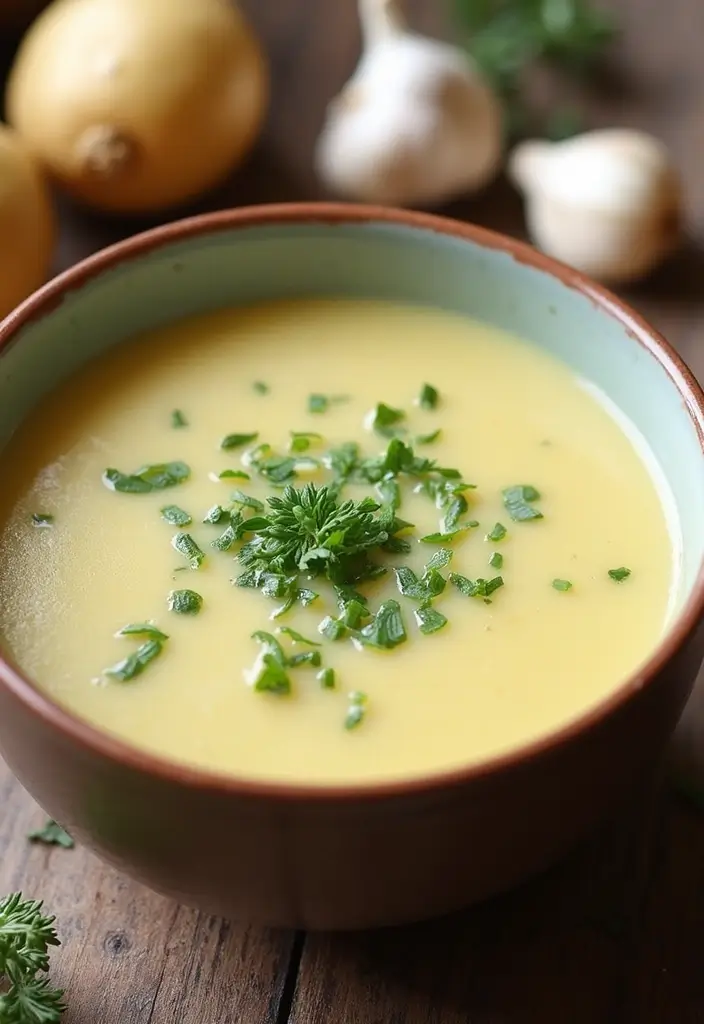 27 Cozy Dairy Free Soup Recipes for Chilly Days - 16. Garlic and Potato Soup
