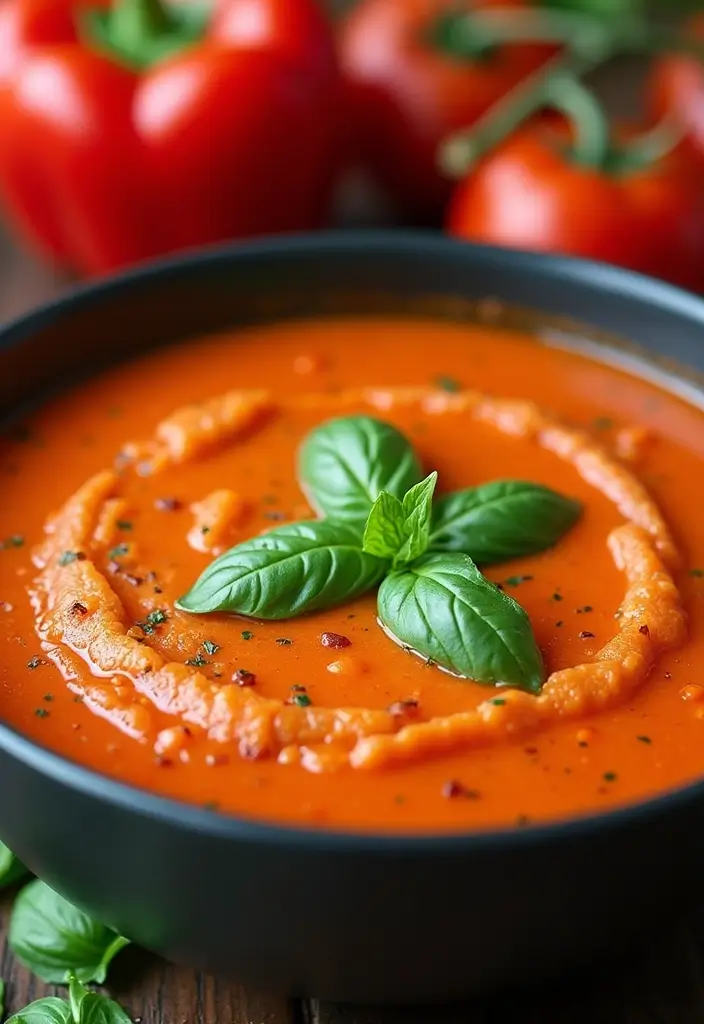 27 Cozy Dairy Free Soup Recipes for Chilly Days - 17. Roasted Red Pepper and Tomato Soup