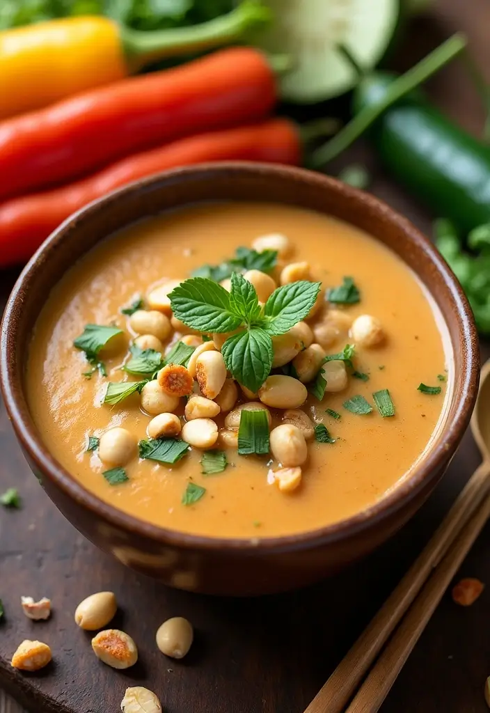 27 Cozy Dairy Free Soup Recipes for Chilly Days - 23. Thai Peanut Soup