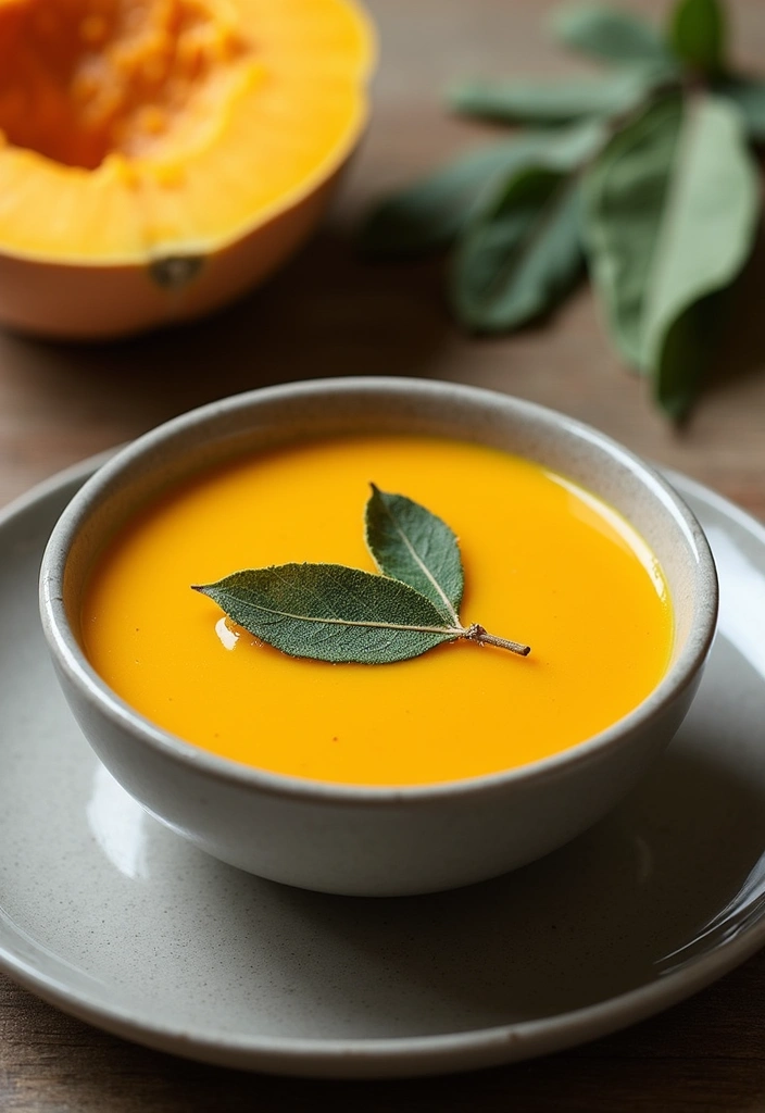 27 Cozy Dairy Free Soup Recipes for Chilly Days - 4. Butternut Squash and Sage Soup