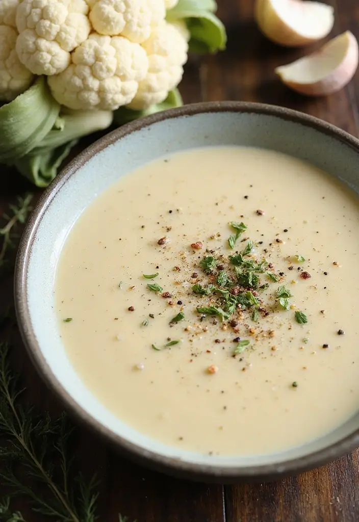 27 Cozy Dairy Free Soup Recipes for Chilly Days - 6. Creamy Cauliflower Soup