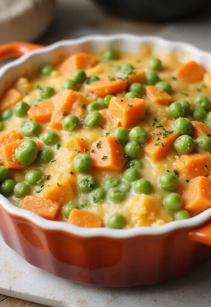 27 Creamy Dairy Free Casserole Recipes That Comfort the Soul - 11. Creamy Pea and Carrot Casserole