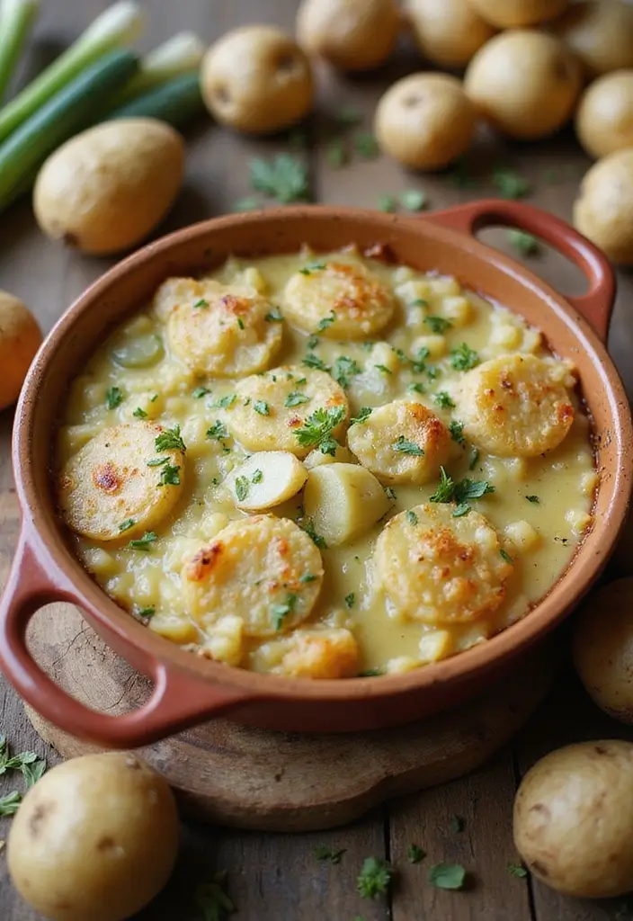 27 Creamy Dairy Free Casserole Recipes That Comfort the Soul - 15. Savory Vegan Potato and Leek Casserole