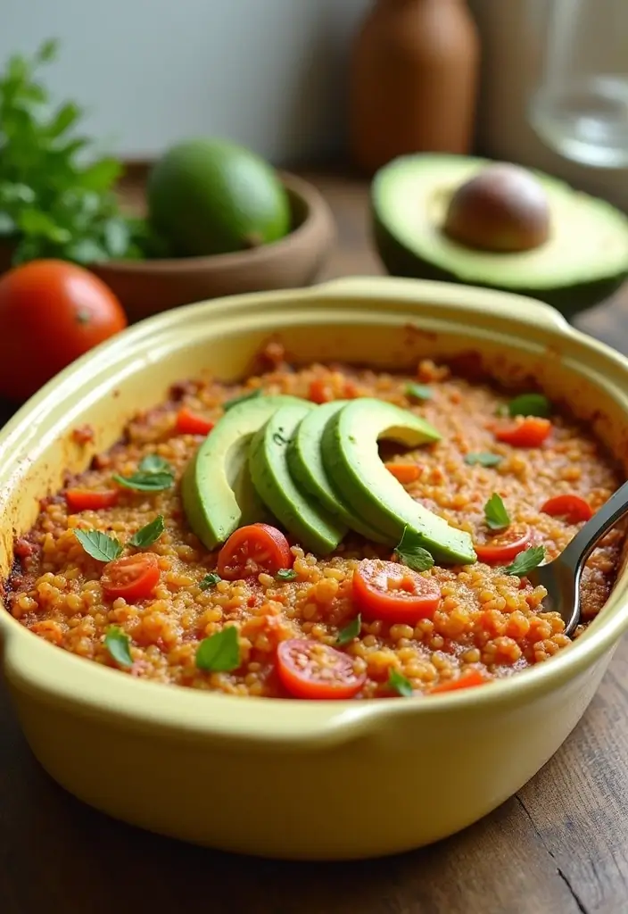 27 Creamy Dairy Free Casserole Recipes That Comfort the Soul - 18. Avocado and Tomato Quinoa Casserole