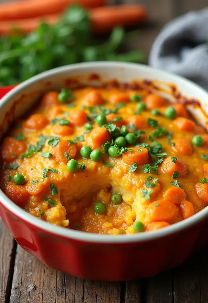 27 Creamy Dairy Free Casserole Recipes That Comfort the Soul - 21. Creamy Vegan Carrot and Pea Casserole