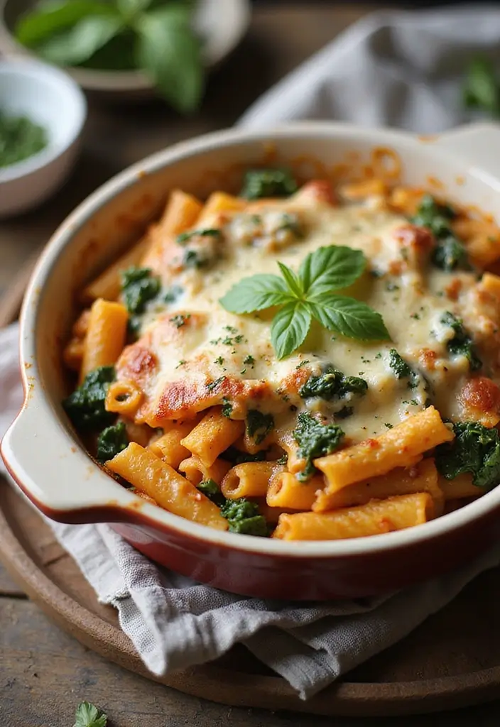 27 Creamy Dairy Free Casserole Recipes That Comfort the Soul - 23. Vegan Baked Ziti with Spinach