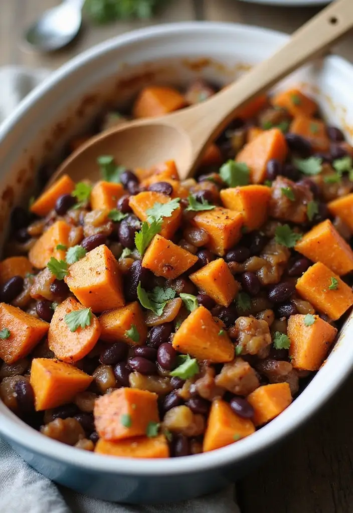 27 Creamy Dairy Free Casserole Recipes That Comfort the Soul - 3. Sweet Potato and Black Bean Casserole