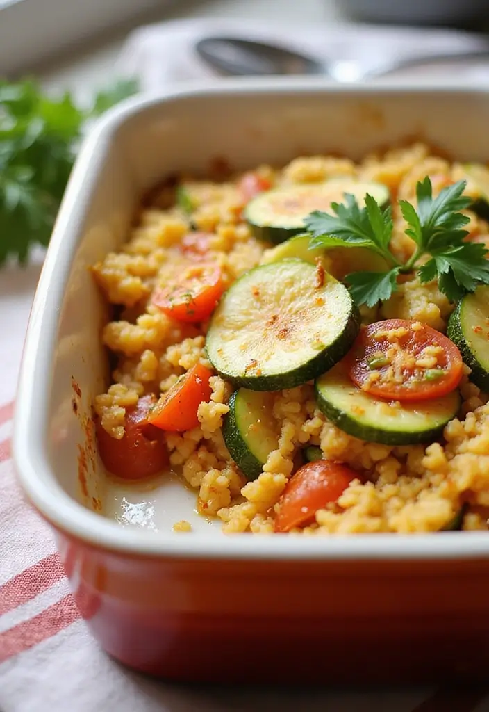 27 Creamy Dairy Free Casserole Recipes That Comfort the Soul - 6. Zucchini and Tomato Rice Casserole