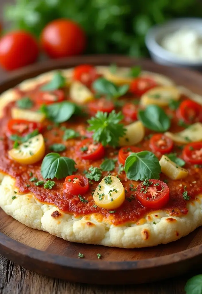 27 Easy & Comforting Dairy Free Recipes for Every Meal - 17. Vegan Pizza with Cauliflower Crust