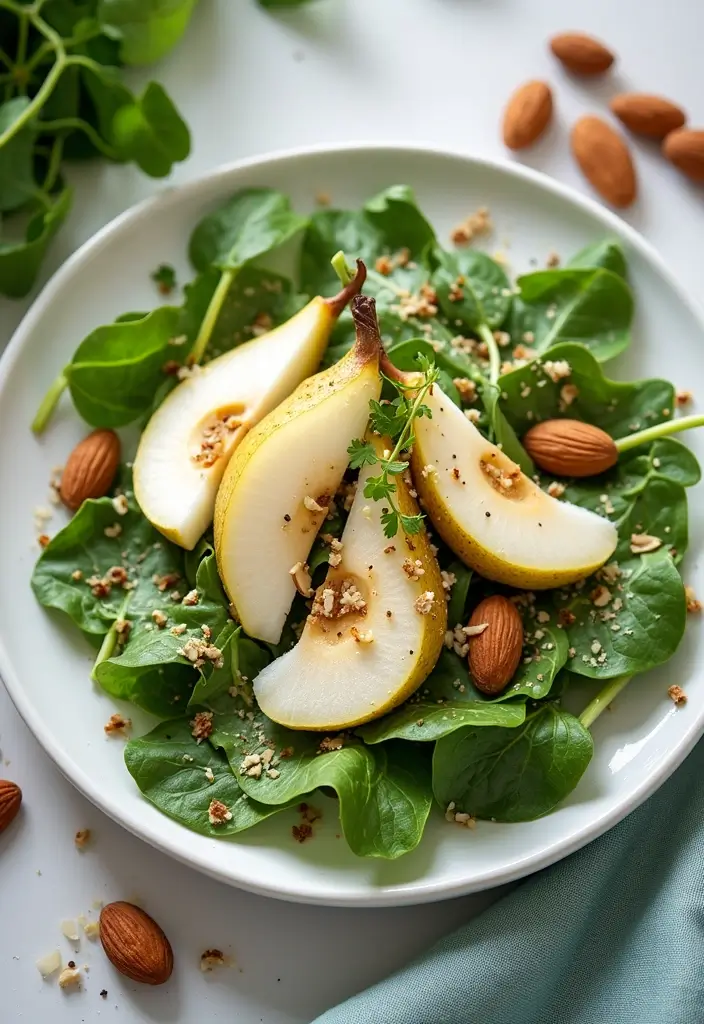 27 Easy & Comforting Dairy Free Recipes for Every Meal - 22. Pear and Almond Salad